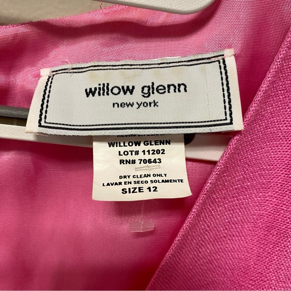 Willow Glenn Sz 12 Pink Linen Barbie Dress 👗 GUC Bow Front - Picture 3 of 6